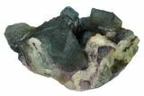 Multicolored Fluorite Crystals on Quartz - China #164033-1